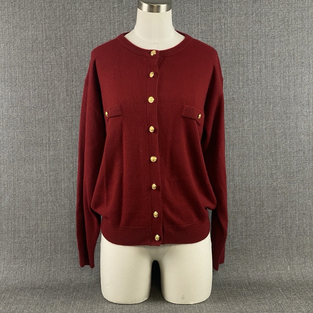 Milano  Design Group Women's Burgundy Sweater Cardigan Size: L